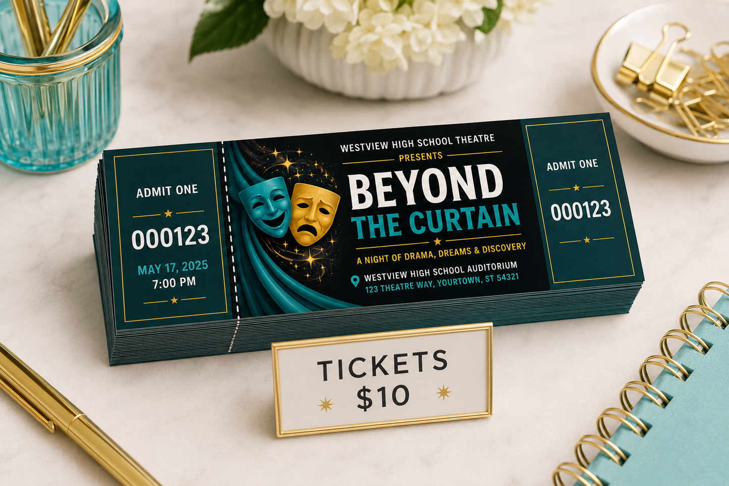 Numbered Tickets 14pt Matte Finish
