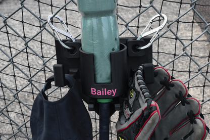 Custom Baseball Fence Organizer | Dugout Bat Holder, Glove Hook, Helmet Hook & Water Bottle Holder | Personalized Softball Team Organizer