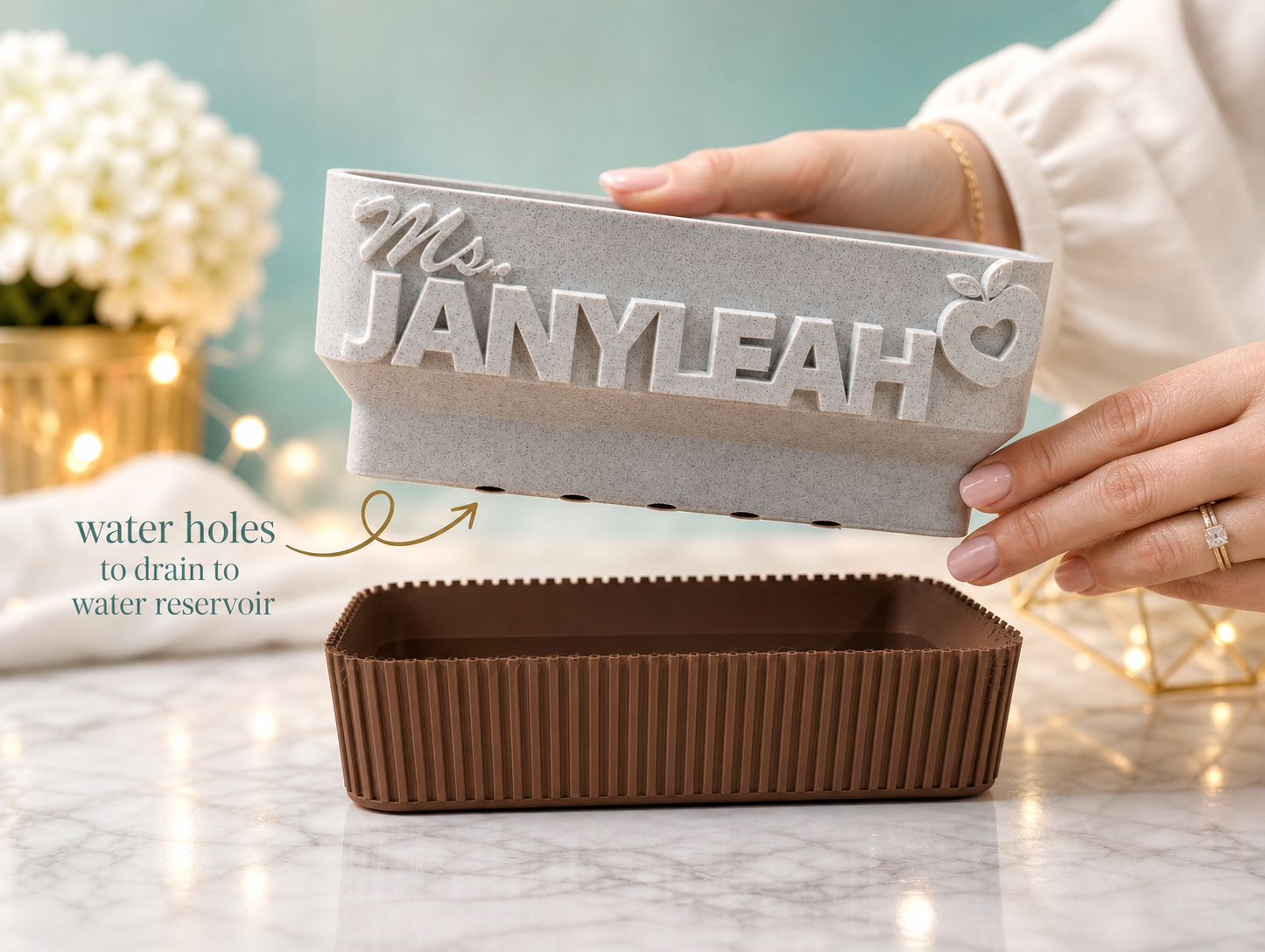 Teacher Name Plate Planter, Personalized Teacher Gift, Teacher Appreciation, Succulent Planter Box, Custom Classroom Decor, End of Year Gift