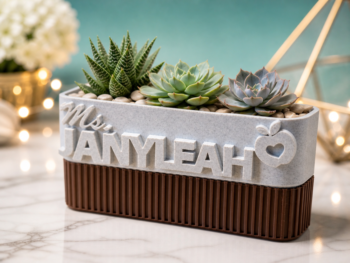 Teacher Name Plate Planter, Personalized Teacher Gift, Teacher Appreciation, Succulent Planter Box, Custom Classroom Decor, End of Year Gift