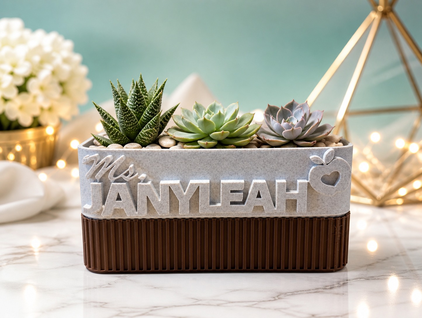 Teacher Name Plate Planter, Personalized Teacher Gift, Teacher Appreciation, Succulent Planter Box, Custom Classroom Decor, End of Year Gift