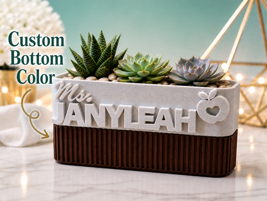 Teacher Name Plate Planter, Personalized Teacher Gift, Teacher Appreciation, Succulent Planter Box, Custom Classroom Decor, End of Year Gift