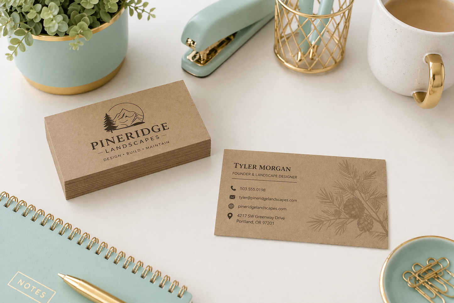18pt Kraft Paper Business Cards