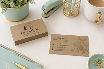 18pt Kraft Paper Business Cards