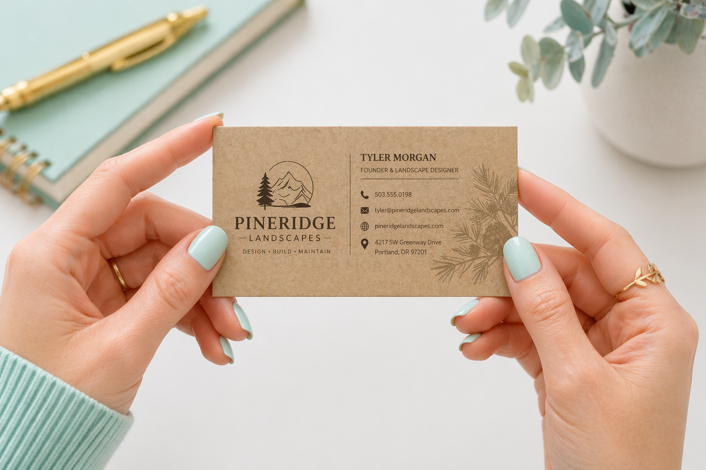 18pt Kraft Paper Business Cards