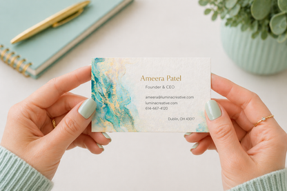 14pt Pearl Paper Business Cards