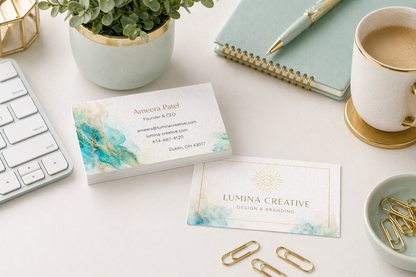 14pt Pearl Paper Business Cards