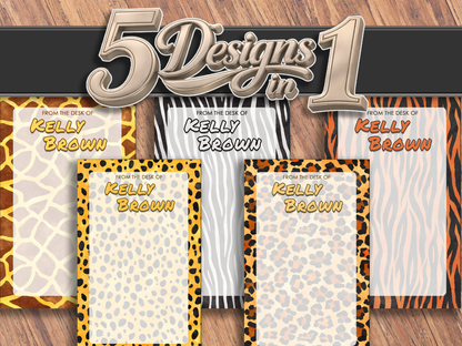 Custom Name Animal Print Jungle Tear Notepad | 5 Designs in 1