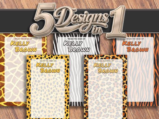 Custom Name Animal Print Jungle Tear Notepad | 5 Designs in 1