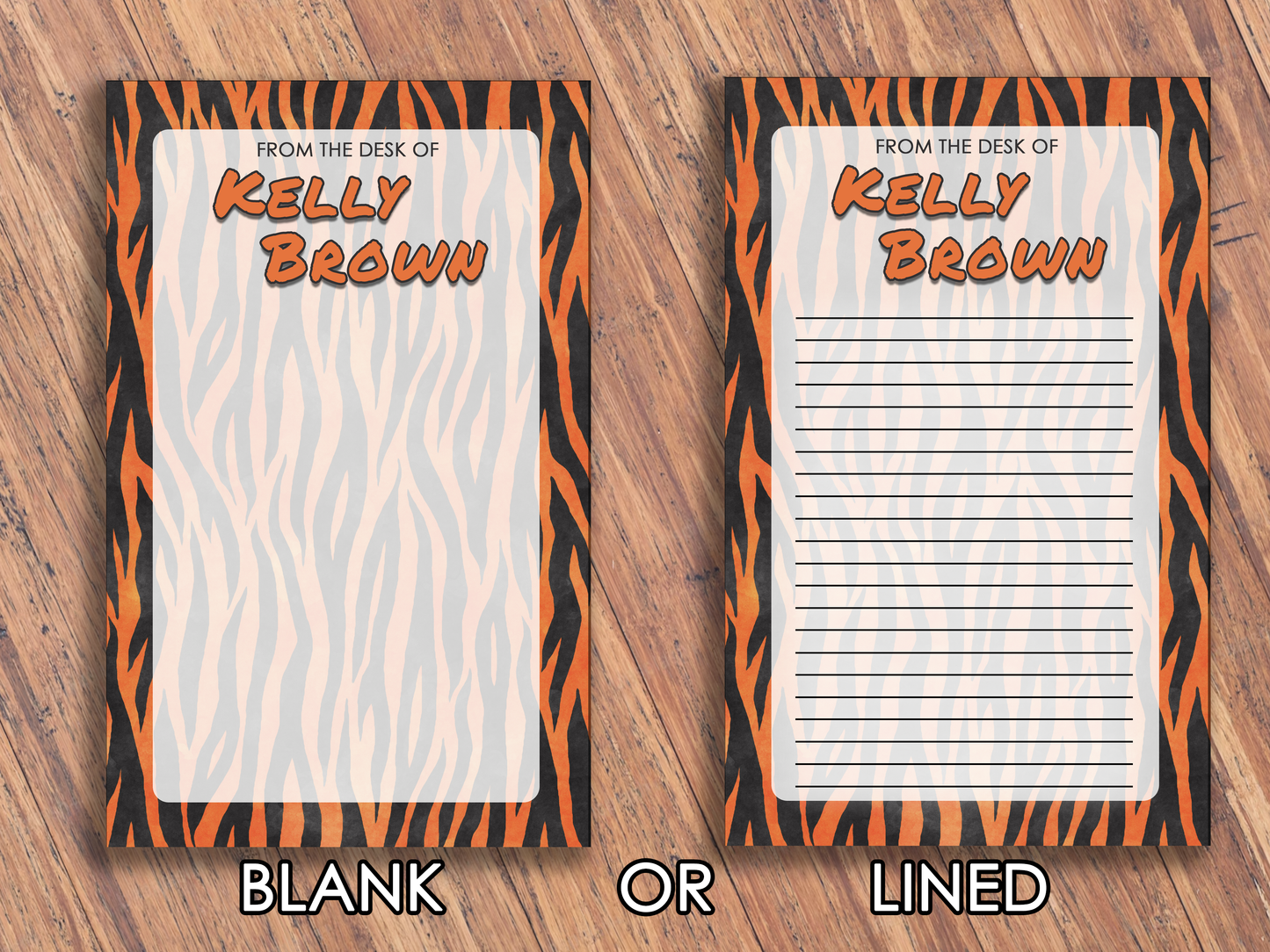 Custom Name Animal Print Jungle Tear Notepad | 5 Designs in 1